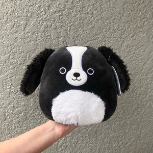 NWT 8” NATHANIEL SQUISHMALLOWS BLACK AND WHITE DOG